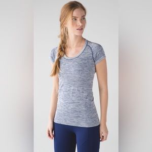 Lululemon swiftly tech short sleeve scoop - heathers hero blue size 6